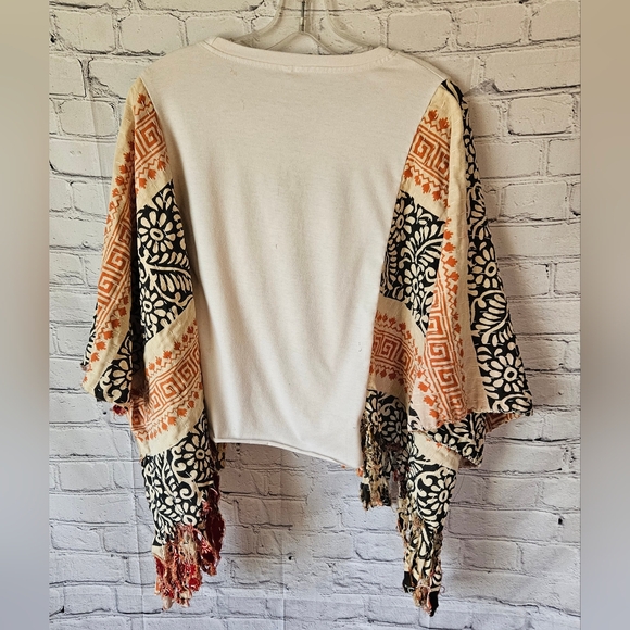 Upcycled Kantha Rodeo Poncho Top OS - Picture 3 of 3